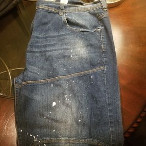 Denim Jean's with a splash design.